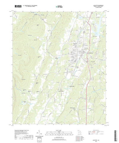 United States Geological Survey LaFayette, GA (2020, 24000-Scale) digital map