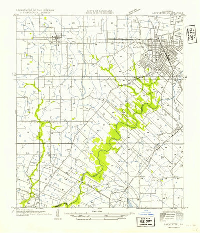 United States Geological Survey Lafayette, LA (1954, 31680-Scale) digital map