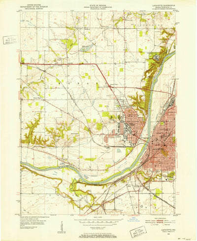 United States Geological Survey Lafayette West, IN (1950, 24000-Scale) digital map