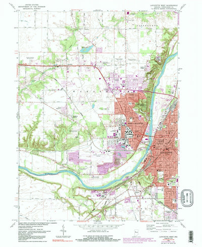United States Geological Survey Lafayette West, IN (1961, 24000-Scale) digital map