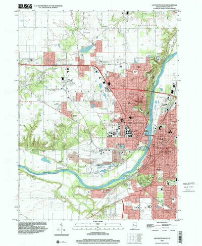 United States Geological Survey Lafayette West, IN (1998, 24000-Scale) digital map