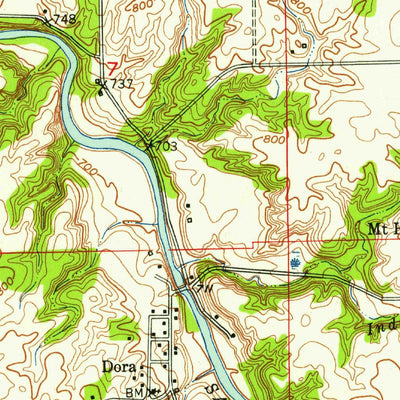 United States Geological Survey Lagro, IN (1950, 24000-Scale) digital map