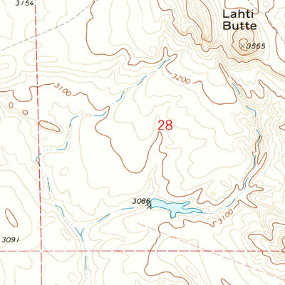 United States Geological Survey Lahti Butte, SD (1971, 24000-Scale) digital map
