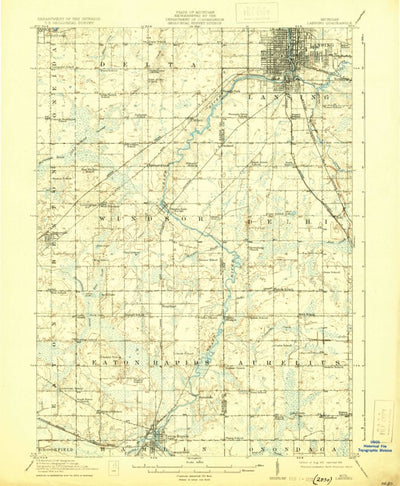 United States Geological Survey Laingsburg, MI (1912, 62500-Scale) digital map