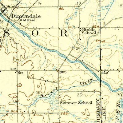 United States Geological Survey Laingsburg, MI (1912, 62500-Scale) digital map