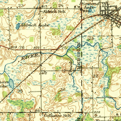 United States Geological Survey Laingsburg, MI (1928, 62500-Scale) digital map