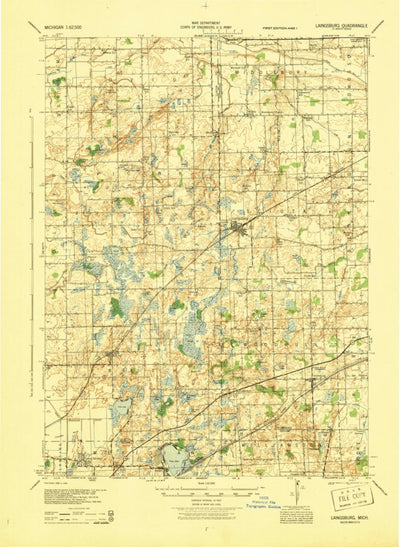 United States Geological Survey Laingsburg, MI (1944, 62500-Scale) digital map