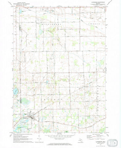 United States Geological Survey Laingsburg, MI (1972, 24000-Scale) digital map