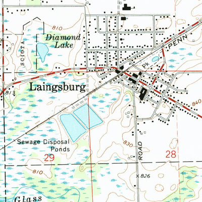 United States Geological Survey Laingsburg, MI (1972, 24000-Scale) digital map