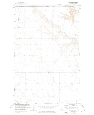 United States Geological Survey Laird Lake, MT (1972, 24000-Scale) digital map