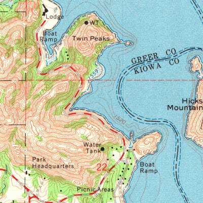 United States Geological Survey Lake Altus, OK (1971, 24000-Scale) digital map