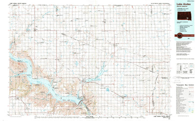 United States Geological Survey Lake Andes, SD (1986, 100000-Scale) digital map