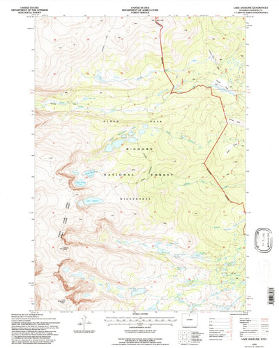 United States Geological Survey Lake Angeline, WY (1993, 24000-Scale) digital map