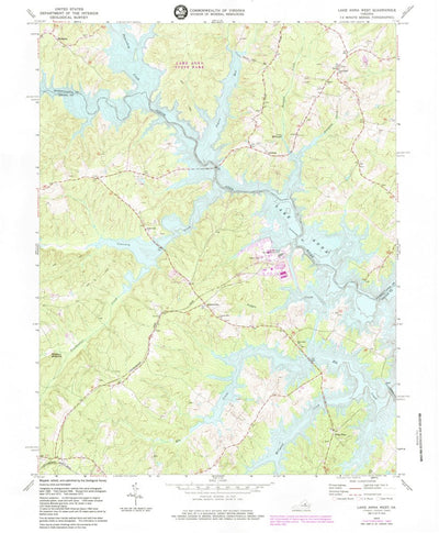 United States Geological Survey Lake Anna West, VA (1973, 24000-Scale) digital map