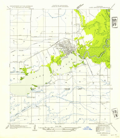 United States Geological Survey Lake Arthur, LA (1954, 31680-Scale) digital map