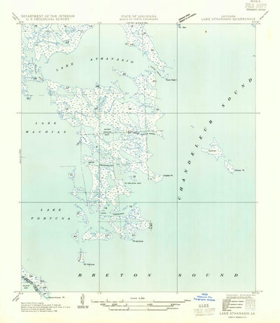 United States Geological Survey Lake Athanasio, LA (1935, 31680-Scale) digital map