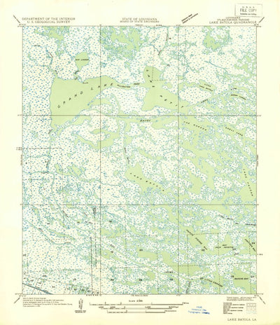 United States Geological Survey Lake Batola, LA (1935, 31680-Scale) digital map