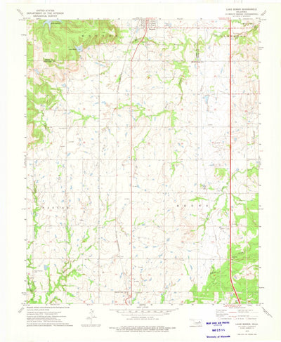 United States Geological Survey Lake Boren, OK (1973, 24000-Scale) digital map