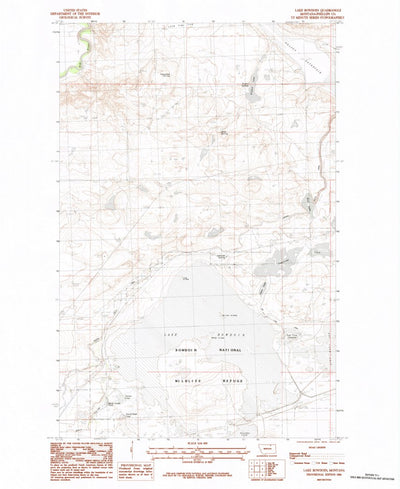 United States Geological Survey Lake Bowdoin, MT (1984, 24000-Scale) digital map