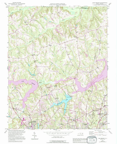 United States Geological Survey Lake Brandt, NC (1951, 24000-Scale) digital map