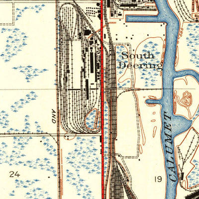 United States Geological Survey Lake Calumet, IL-IN (1929, 24000-Scale) digital map