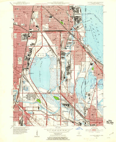 United States Geological Survey Lake Calumet, IL-IN (1953, 24000-Scale) digital map