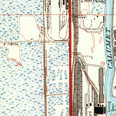 United States Geological Survey Lake Calumet, IL-IN (1953, 24000-Scale) digital map