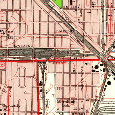 United States Geological Survey Lake Calumet, IL-IN (1953, 24000-Scale) digital map