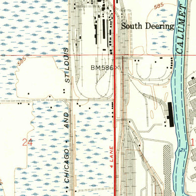 United States Geological Survey Lake Calumet, IL-IN (1960, 24000-Scale) digital map