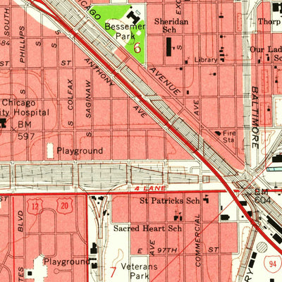 United States Geological Survey Lake Calumet, IL-IN (1960, 24000-Scale) digital map