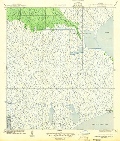 United States Geological Survey Lake Cataouatche West, LA (1942, 31680-Scale) digital map