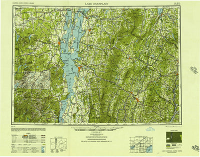 United States Geological Survey Lake Champlain, NY-VT-NH (1950, 250000-Scale) digital map