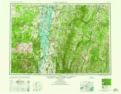 United States Geological Survey Lake Champlain, NY-VT-NH (1958, 250000-Scale) digital map