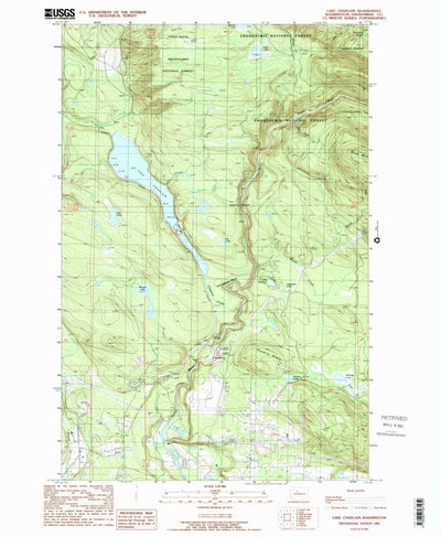 United States Geological Survey Lake Chaplain, WA (1989, 24000-Scale) digital map