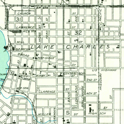 United States Geological Survey Lake Charles, LA (1932, 31680-Scale) digital map