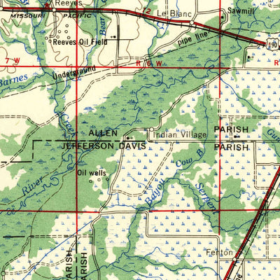 United States Geological Survey Lake Charles, LA-TX (1952, 250000-Scale) digital map