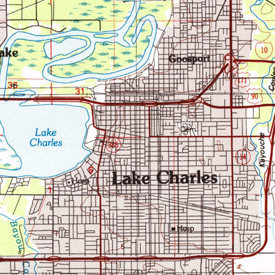 United States Geological Survey Lake Charles, LA-TX (1986, 100000-Scale) digital map