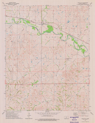 United States Geological Survey Lake City, KS (1973, 24000-Scale) digital map