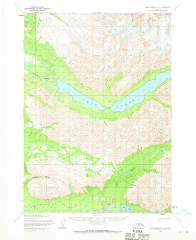 United States Geological Survey Lake Clark C-3, AK (1954, 63360-Scale) digital map