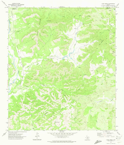 United States Geological Survey Lake Creek, TX (1971, 24000-Scale) digital map