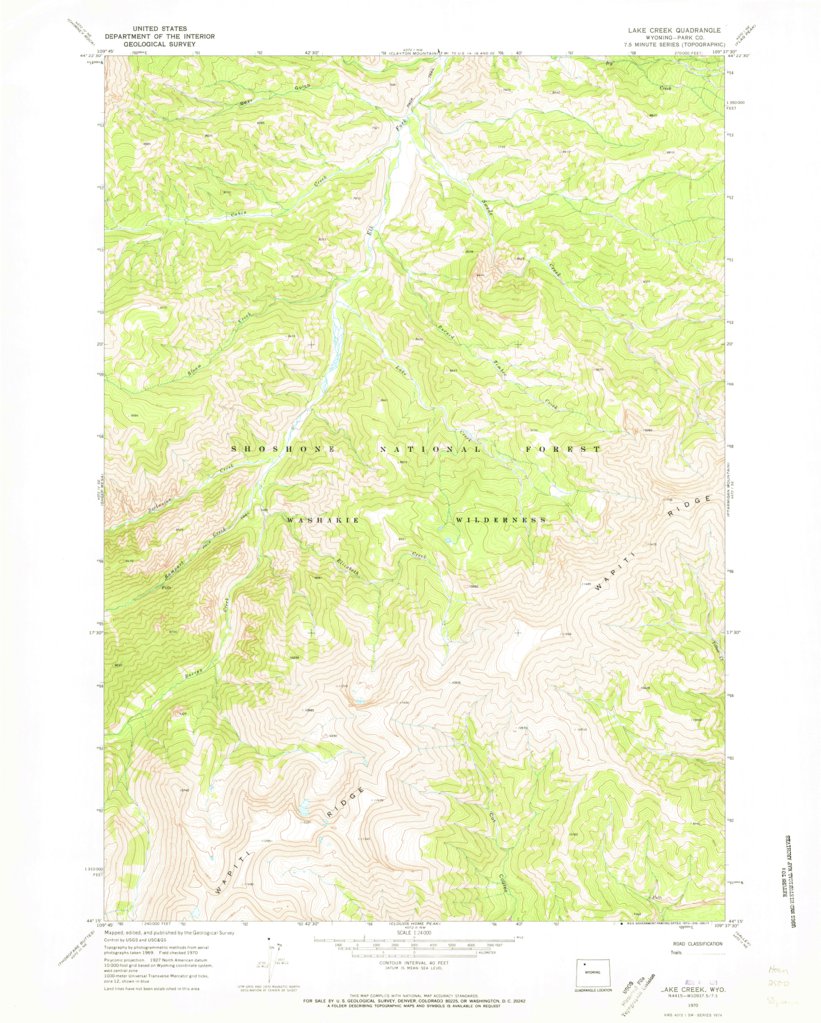 Lake Creek WY 1970 24000 Scale - United States Geological Survey Lake Creek Wy 1970 24000 Scale Digital Map 37055310659740 