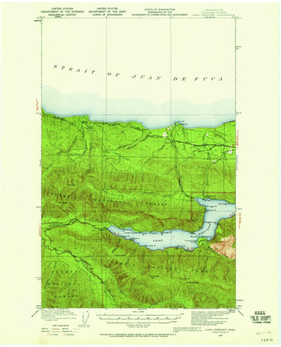 United States Geological Survey Lake Crescent, WA (1918, 62500-Scale) digital map