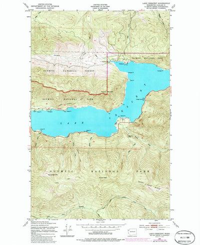 United States Geological Survey Lake Crescent, WA (1950, 24000-Scale) digital map