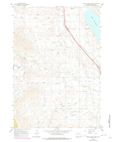 United States Geological Survey Lake De Smet West, WY (1967, 24000-Scale) digital map