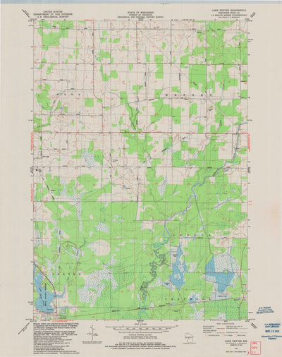 United States Geological Survey Lake Dexter, WI (1984, 24000-Scale) digital map