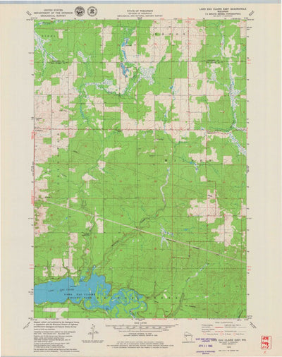 United States Geological Survey Lake Eau Claire East, WI (1979, 24000-Scale) digital map