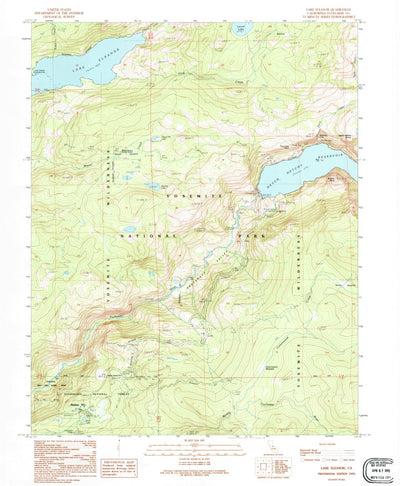 United States Geological Survey Lake Eleanor, CA (1992, 24000-Scale) digital map