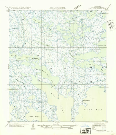 United States Geological Survey Lake Eloi, LA (1954, 31680-Scale) digital map