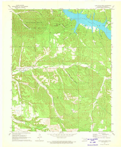 United States Geological Survey Lake Eucha West, OK (1971, 24000-Scale) digital map