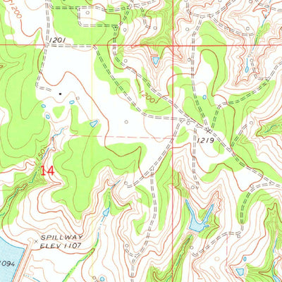 United States Geological Survey Lake Fuqua, OK (1974, 24000-Scale) digital map